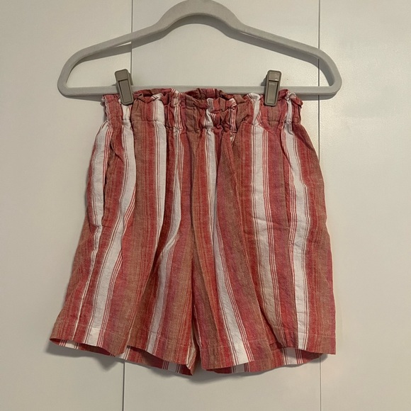 Sonnet James striped linen playsuit pink / red / cream - Picture 3 of 6